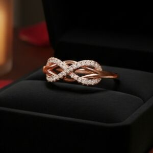 Infinity Wave Rose Gold LOVE Ring